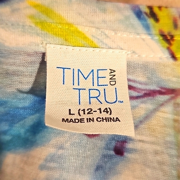 NWOT Time and Tru Sleeveless Floral Top Lace Beading Large - Picture 8 of 13